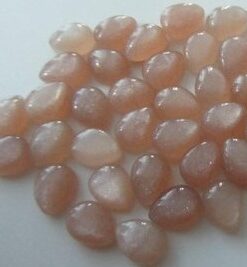 Natural Peach Moonstone Smooth Pear Cabochon