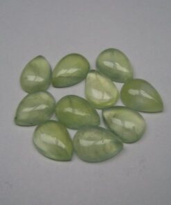 Natural Prehnite Smooth Pear Cabochon