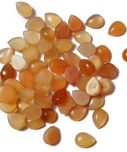 Natural Peach Moonstone Smooth Pear Cabochon