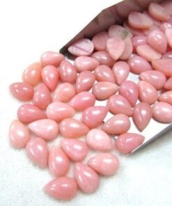 Natural Pink Opal Smooth Pear Cabochon