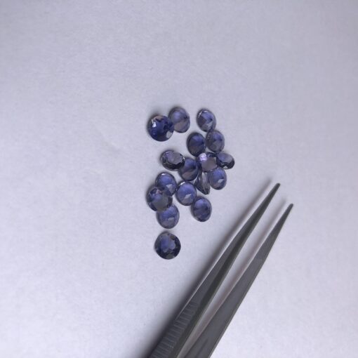 Natural Iolite Faceted Round Cut Gemstone