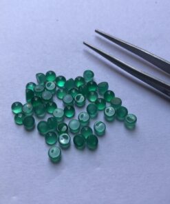 Natural Green Onyx Smooth Round Cabochon