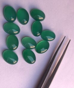 Natural Green Onyx Smooth Oval Cabochon