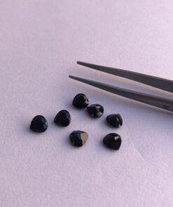 Natural Black Onyx Faceted Heart Cut Gemstone