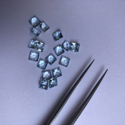 5mm Natural Sky Blue Topaz Princess Cut Gemstone