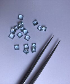 4mm Natural Sky Blue Topaz Princess Cut Gemstone