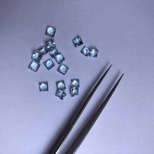 4mm Natural Sky Blue Topaz Princess Cut Gemstone