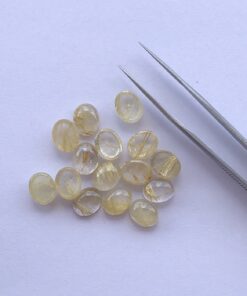 Natural Golden Rutile Oval Cabochon