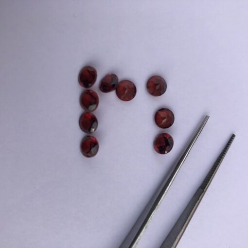 Natural Red Garnet Faceted Round Gemstone