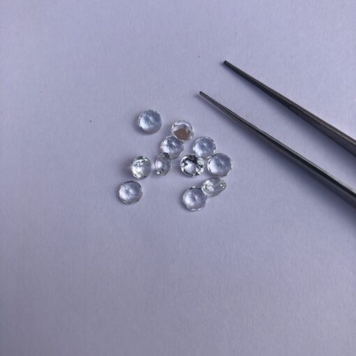 Natural White Topaz Faceted Round Gemstone