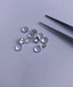 Natural Crystal Quartz Faceted Round Gemstone
