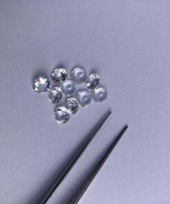 Natural Crystal Quartz Faceted Round Cut Gemstone