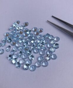 Natural Sky Blue Topaz Faceted Round Gemstone