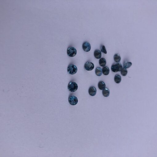 Natural London Blue Topaz Faceted Round Cut Gemstone