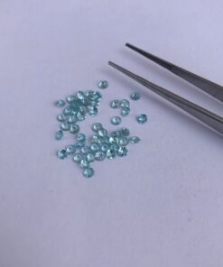 Natural Blue Apatite Faceted Round Cut Gemstone