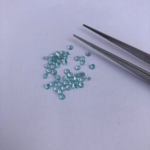 Natural Blue Apatite Faceted Round Cut Gemstone