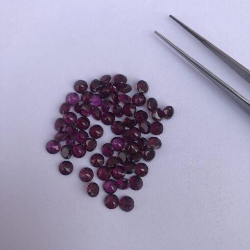 Natural Rhodolite Garnet Faceted Round Cut Gemstone