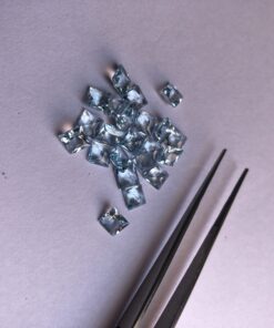3mm Natural Sky Blue Topaz Princess Cut Gemstone