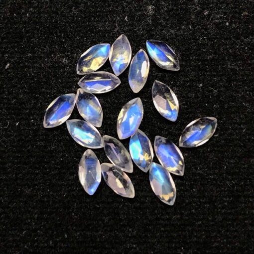 Natural Rainbow Moonstone Faceted Marquise Cut Gemstone