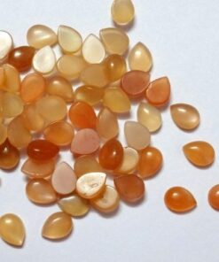 2x3mm Natural Peach Moonstone Pear Cabochon