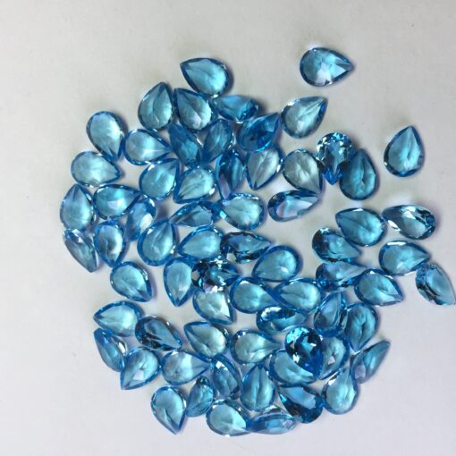 3x2mm Natural Swiss Blue Topaz Pear Cut Gemstone