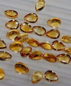 3x2mm Natural Citrine Smooth Pear Cabochon