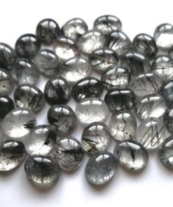 3x2mm Natural Black Rutile Oval Cabochon