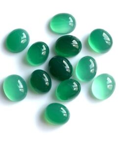 3x2mm Natural Green Chalcedony Oval Cabochon