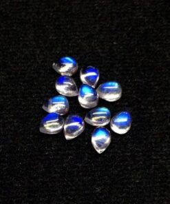 2x3mm Natural Rainbow Moonstone Pear Smooth Cabochon