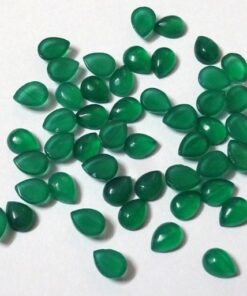 2x3mm Natural Green Onyx Pear Smooth Cabochon