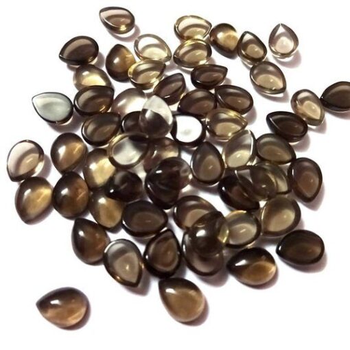 2x3mm Natural Smoky Quartz Smooth Pear Cabochon