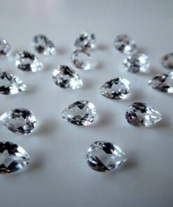 Natural Crystal Quartz Faceted Pear Gemstone