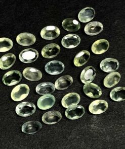 Natural Prehnite Faceted Oval Cut Gemstone