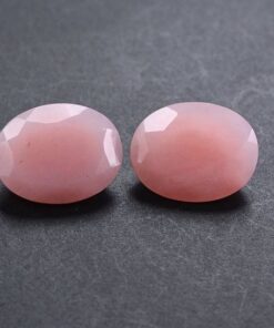 Natural Pink Opal Oval Faceted Cut Gemstone