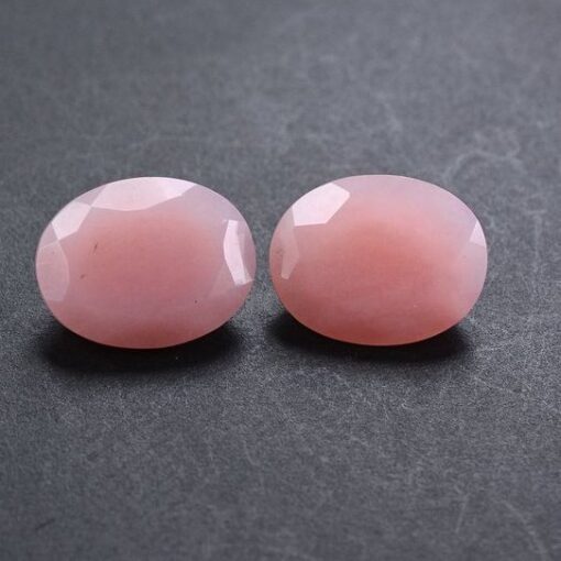 Natural Pink Opal Oval Faceted Cut Gemstone