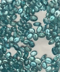 Natural Blue Apatite Faceted Oval Gemstone
