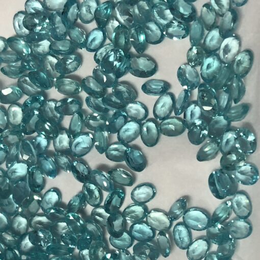 Natural Blue Apatite Faceted Oval Gemstone