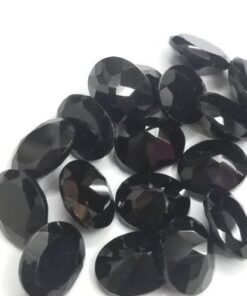 Natural Black Spinel Faceted Oval Cut Gemstone