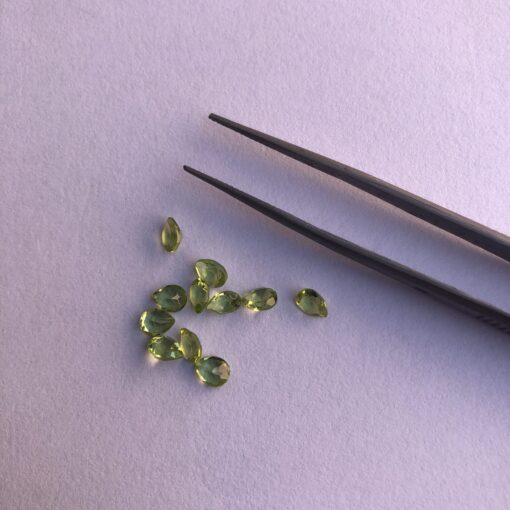 Natural Peridot Faceted Pear Gemstone