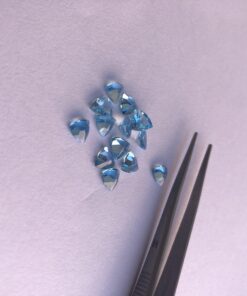 Natural Swiss Blue Topaz Faceted Trillion Gemstone