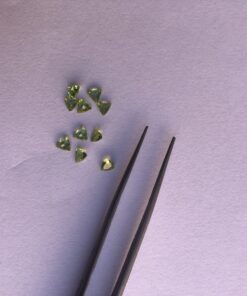 Natural Peridot Faceted Trillion Gemstone