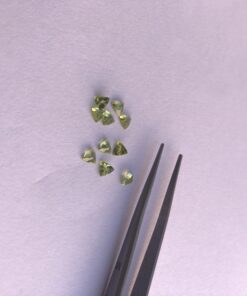 Natural Peridot Faceted Trillion Cut Gemstone