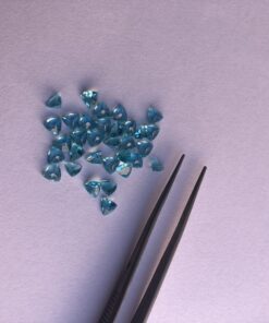Natural Blue Apatite Faceted Trillion Cut Gemstone