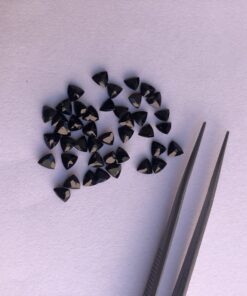 Natural Black Spinel Faceted Trillion Cut Gemstone