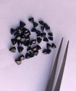 Natural Black Onyx Faceted Trillion Gemstone