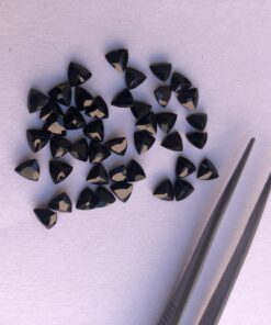Natural Black Onyx Faceted Trillion Cut Gemstone