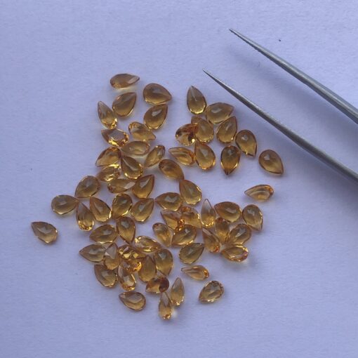 Natural Citrine Pear Cut Gemstone