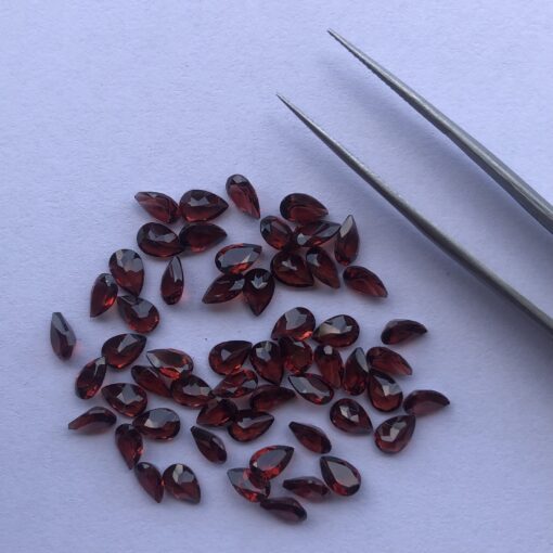 Natural Red Garnet Pear Cut Gemstone