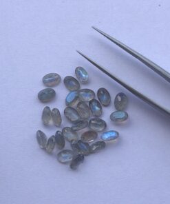 Natural Labradorite Faceted Oval Gemstone