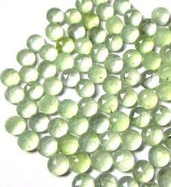 4mm Natural Prehnite Round Rose Cut Cabochon